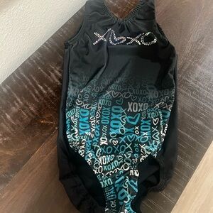 Gymnastics BLACK BLUE Sequin Bling LEOTARD